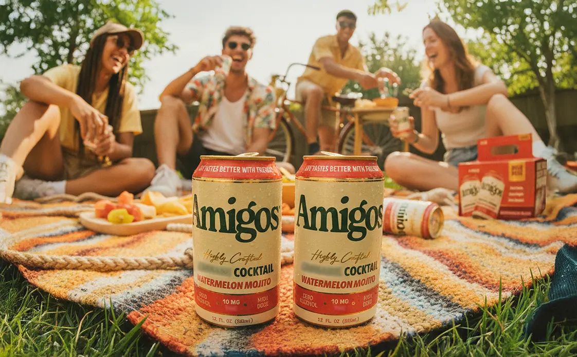 A group enjoying Amigos outside